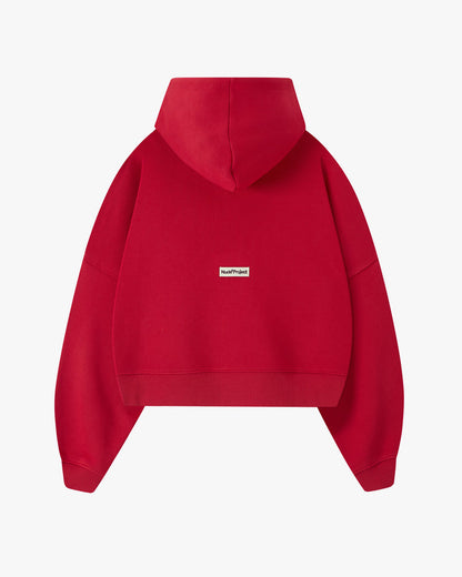 Side-Eye Zip-Up Hoodie Red