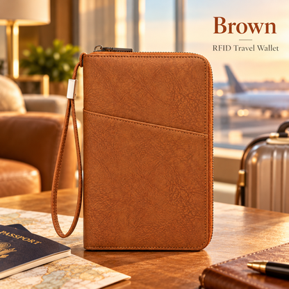 Passport holder with RFID anti-theft protection