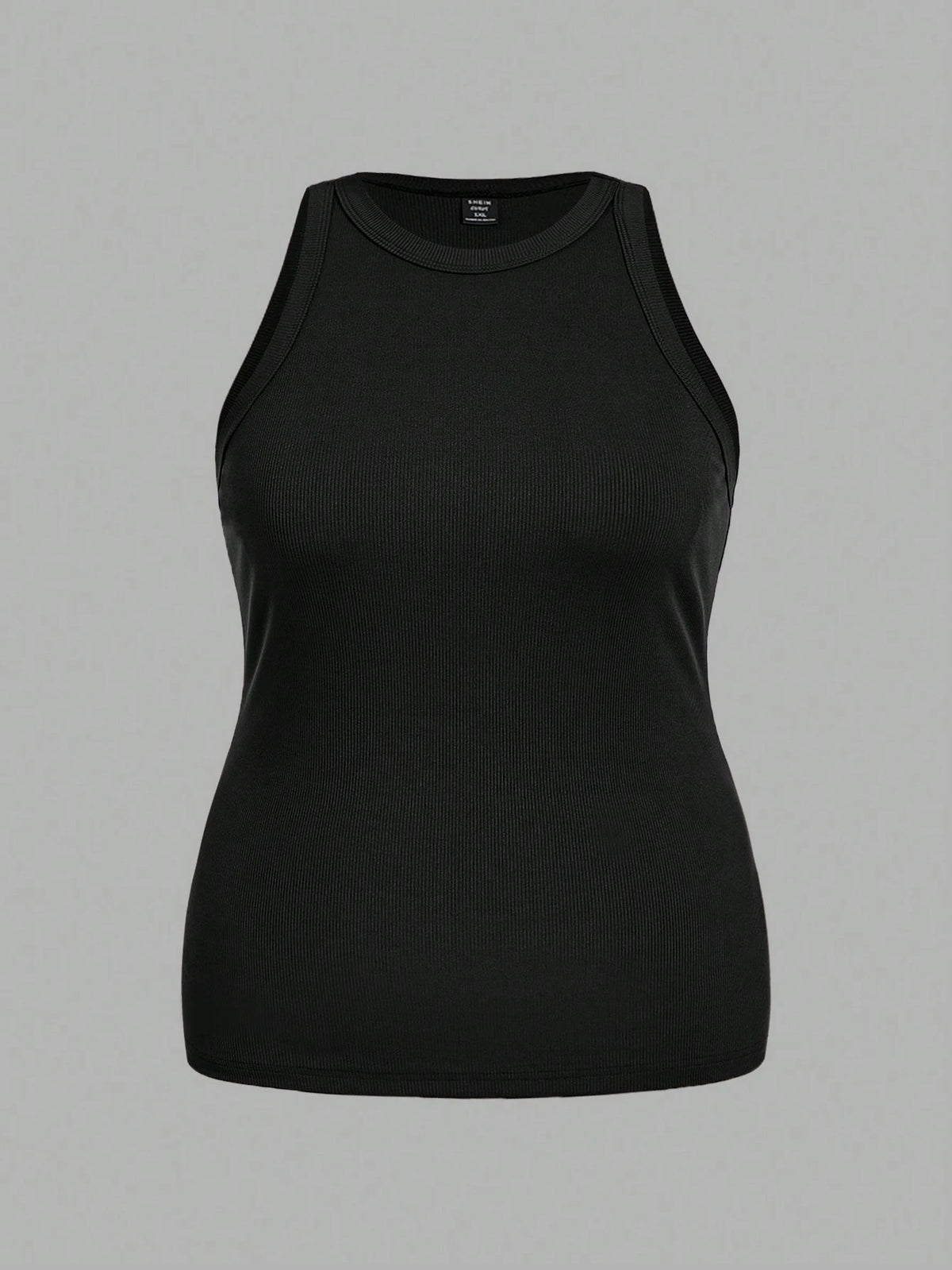 Slaydiva 2pcs Casual Minimalist Black & White Plus Size Cami Set Back To School, Spring Break