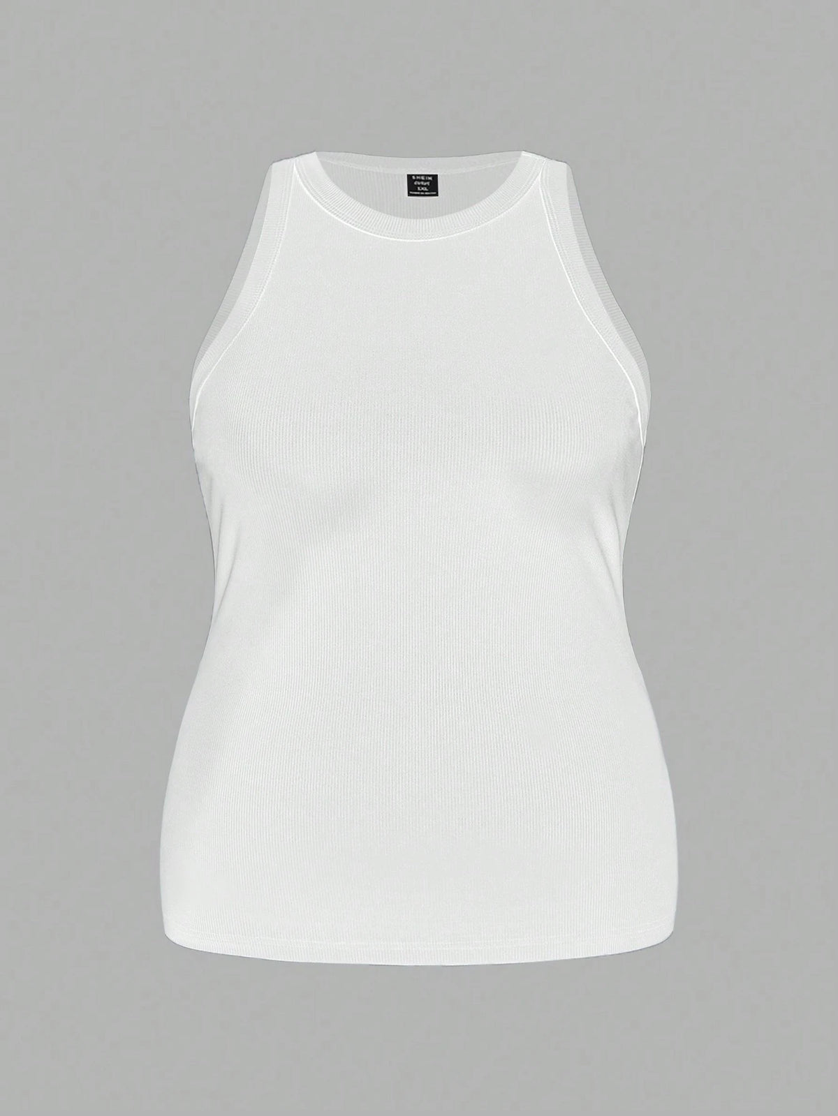 Slaydiva 2pcs Casual Minimalist Black & White Plus Size Cami Set Back To School, Spring Break