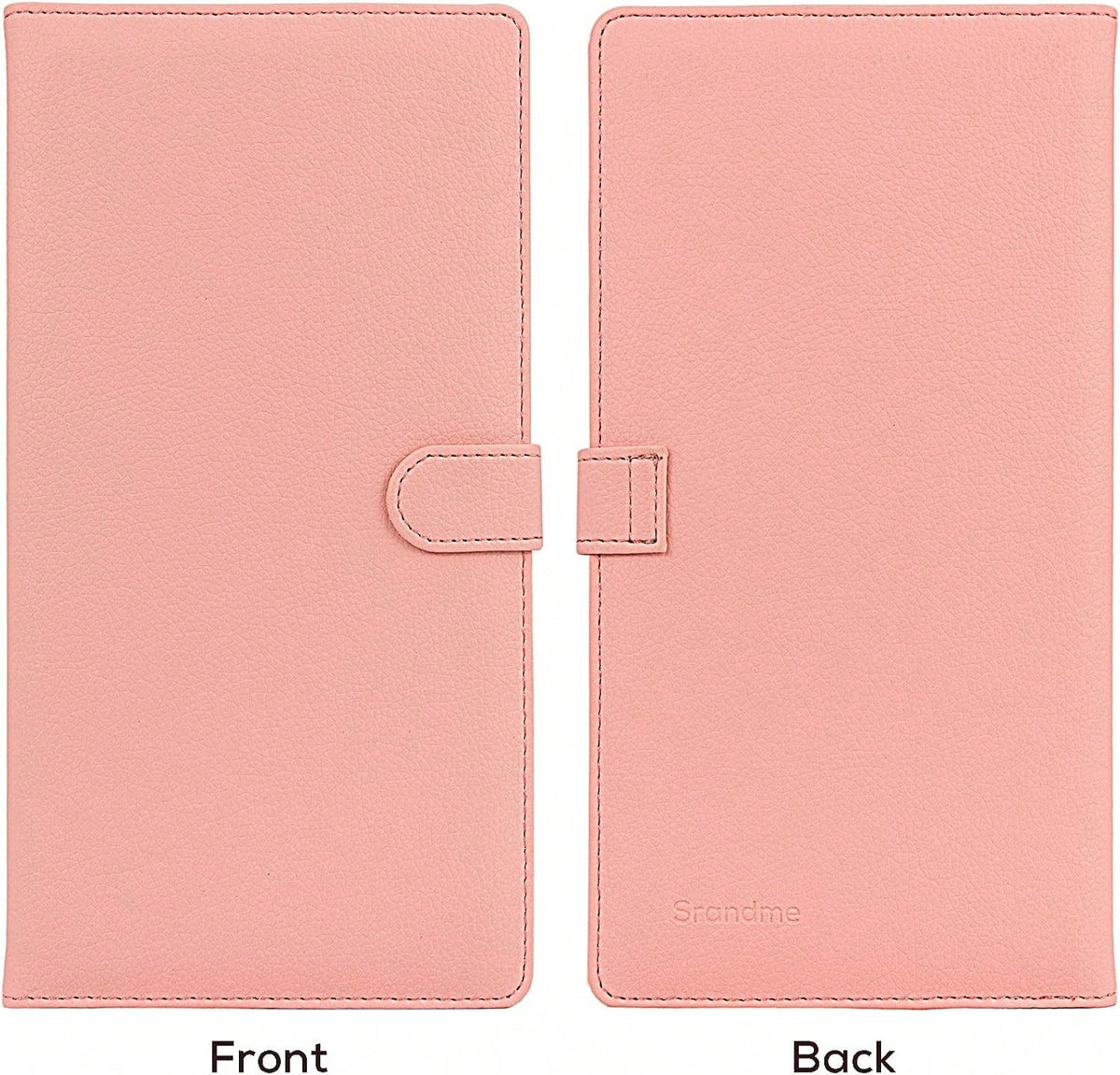 Srandme Car Registration And Insurance Holder, Leather Magnetic Shut Vehicle Glove Box Organizer For Document, Card, Driver License, Pink