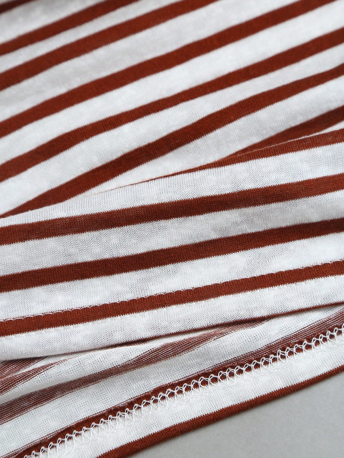 Sweetra Women's Summer Vacation Style Asymmetrical Shoulder Striped Tank Top With Sheer Back