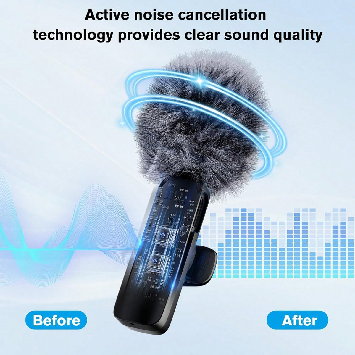 Tangle-Free Wireless Lavalier Microphone Streaming Equipment & Accessories Professional Wireless Lavalier Microphone For Android Cordless Omnidirectional Clip Mic Plug-Play For Interview Video Podcast