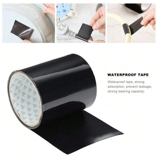 Thick, Flexible Rubber Waterproof Tape- For Sealing And Patching Leaks, Underwater, Indoor And Outdoor Use- For Home, RV, Roof, And Swimming Pool Repairs, Black, 1 Piece Per Pack.