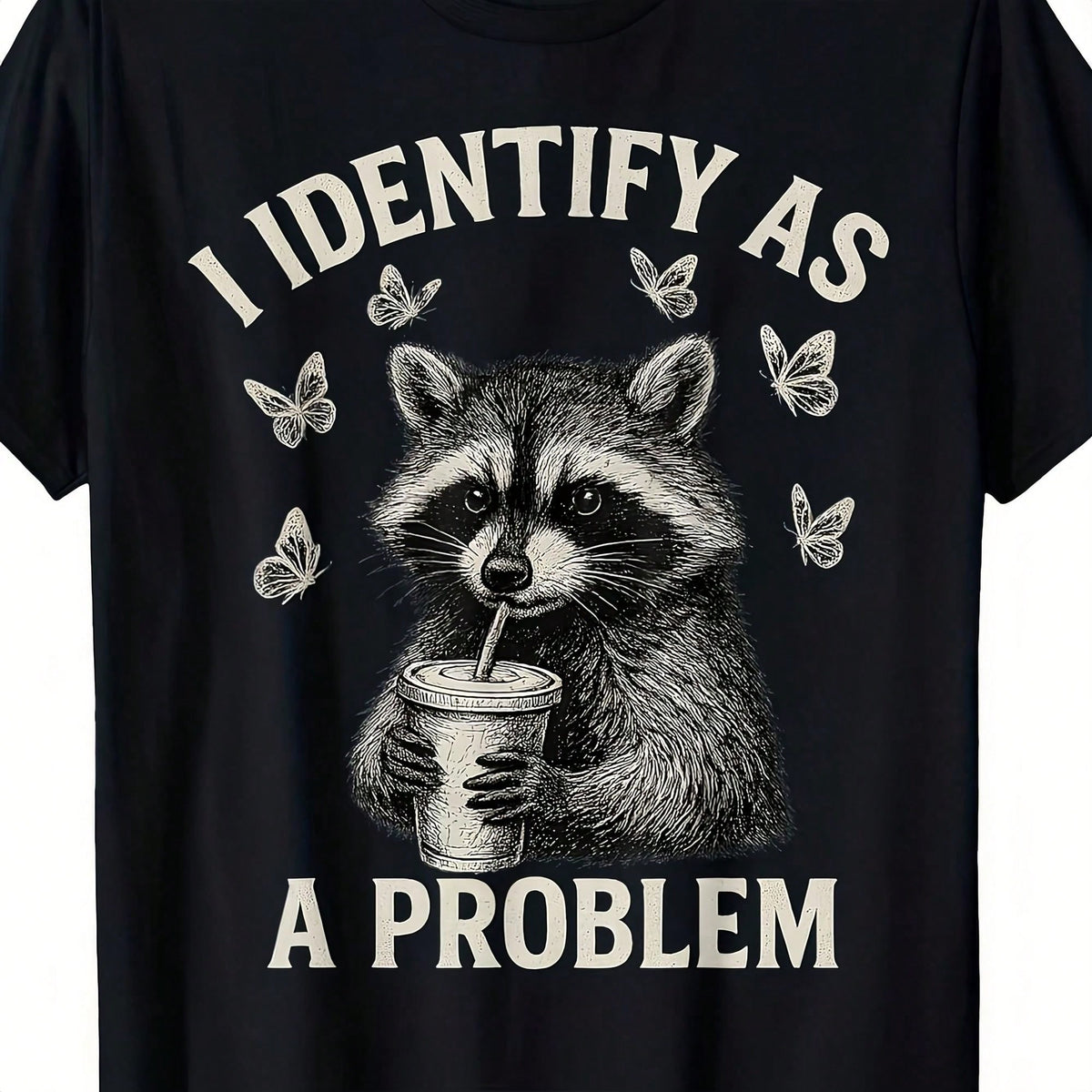 This Women'S Fun Raccoon-Themed T-Shirt Features A Casual Crew Neck Design With A Printed Raccoon Pattern, Perfect For Parties Everyday Wear, And Fun