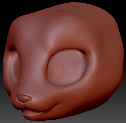 True Kemono Somali Cat Static Jaw Head Base Variant 1