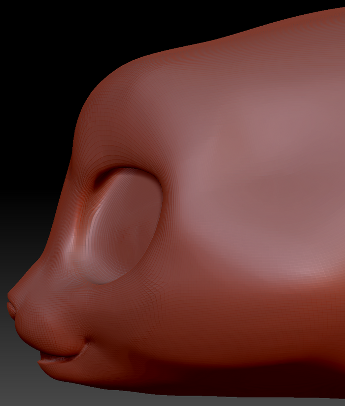 True Kemono Somali Cat Static Jaw Head Base Variant 1