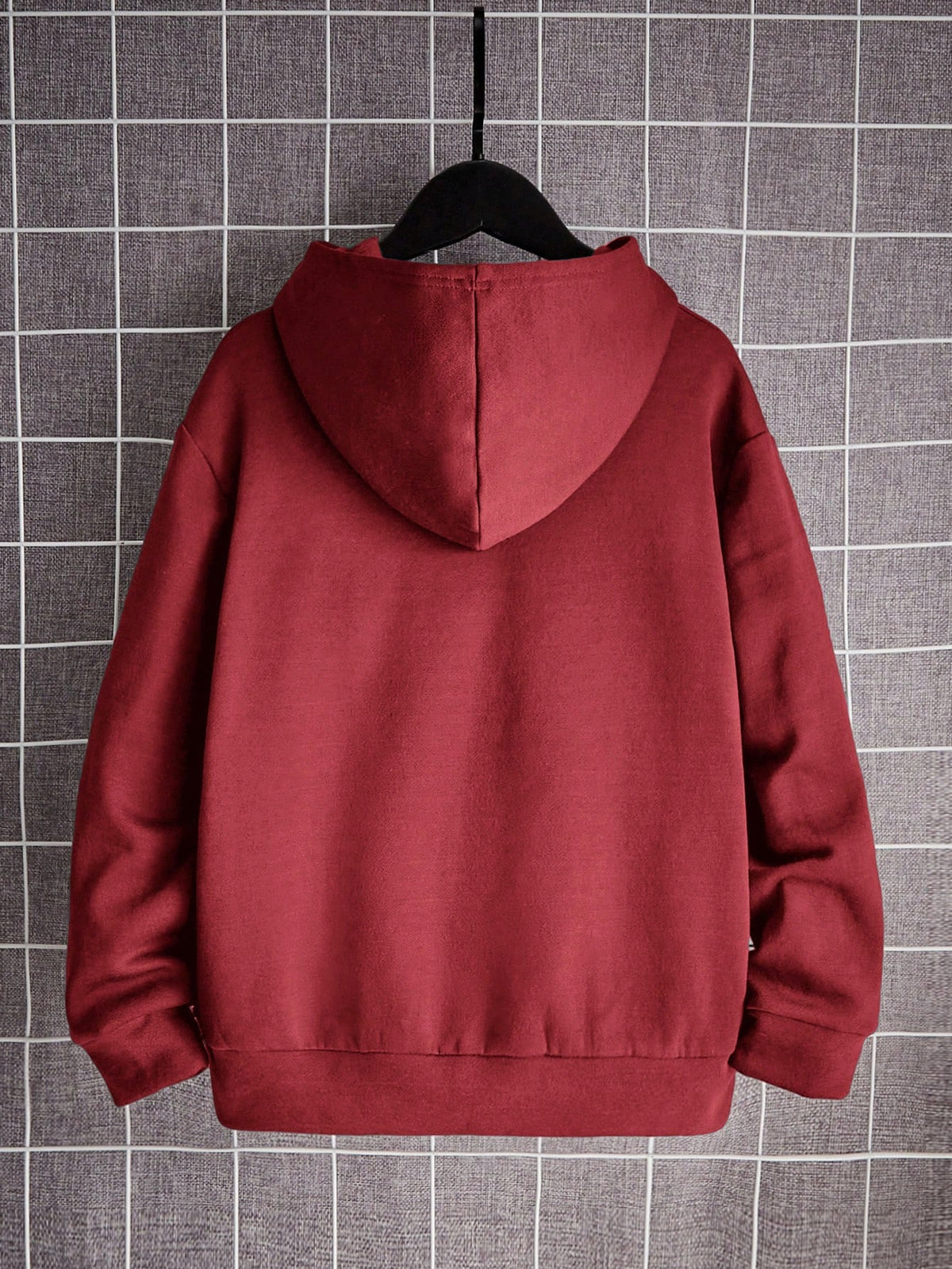 Tween Boy Deer Horn Print Thermal Lined Sweatshirt, Casual For Autumn/Winter, Red Sweatshirts Sweatshirt, Winter, Sweatshirts,Winter,Fall Tops