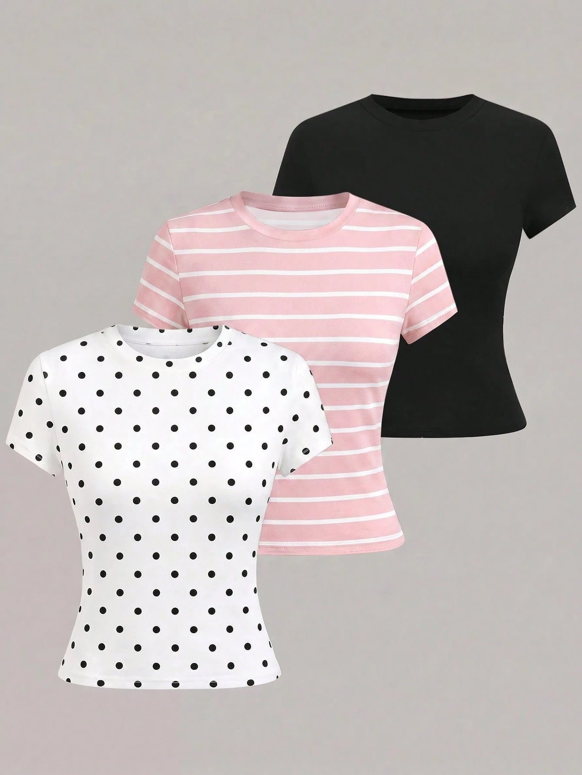 valorelle valorelle Women's Casual Round Neck Short Sleeve Comfortable T-Shirt, Versatile For Daily Wear, Summer