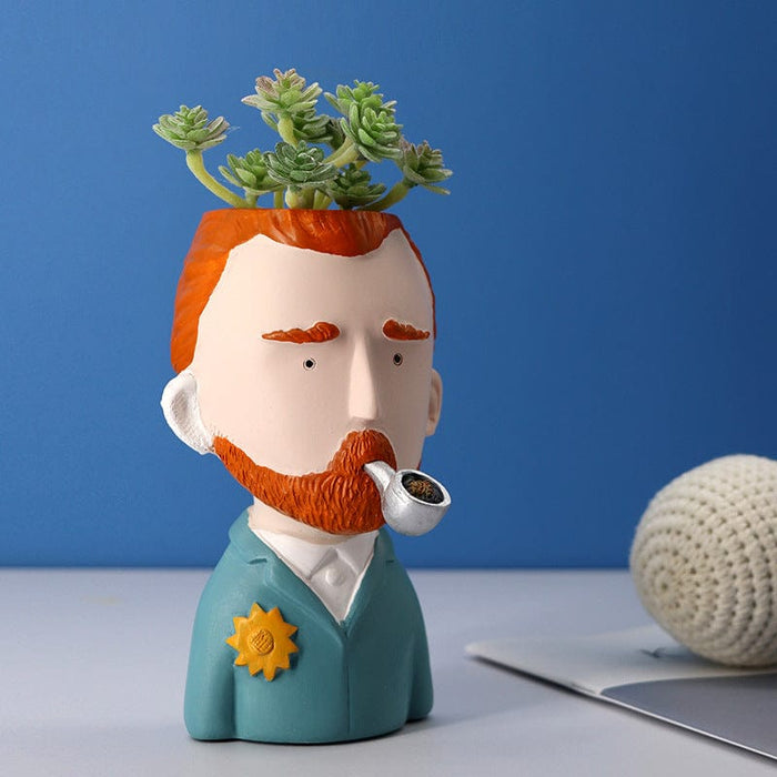 Gadget Gerbil Vincent Van Gogh Head Plant Pot
