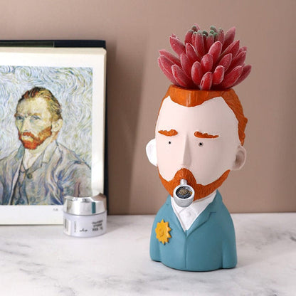 Gadget Gerbil Vincent Van Gogh Head Plant Pot