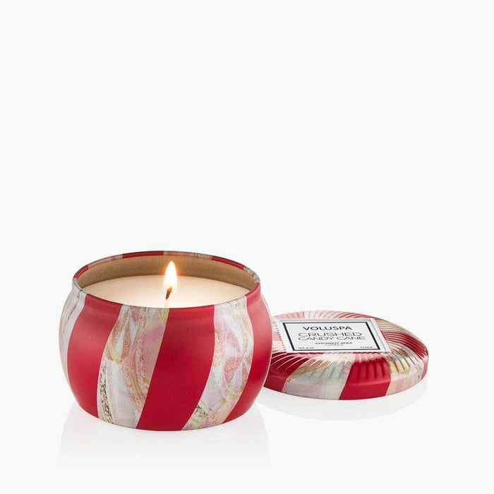 Voluspa Crushed Candy Cane Mini Tin Candle Voluspa Crushed Candy Cane Mini Tin Candle Candle
