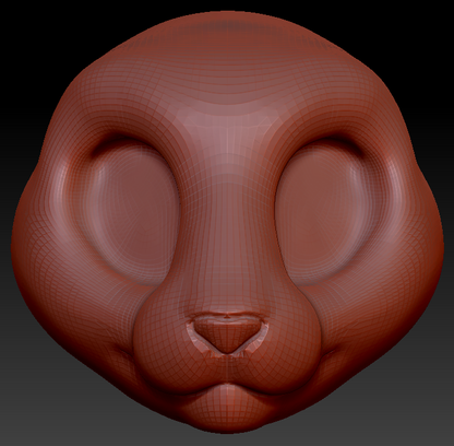 Western Kemono Oriental Shorthair Cat Head Base Variant 1