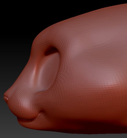 Western Kemono Oriental Shorthair Cat Head Base Variant 1