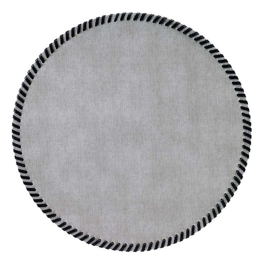Whipstitch Round Placemats with Leather Trim