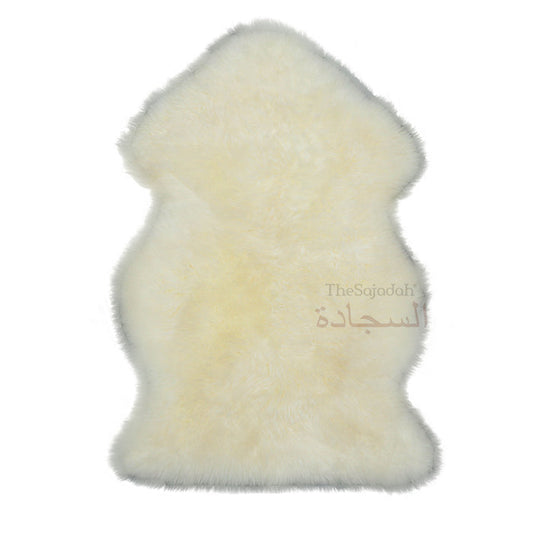 White Genuine Sheep Natural Skin Comfortable Prayer Rug