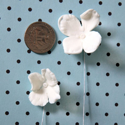 White Hydrangeas sugarflowers gumpaste cake decorations perfect for cake decorating fondant cakes as a cake topper.  Wholesale bakery supplies.