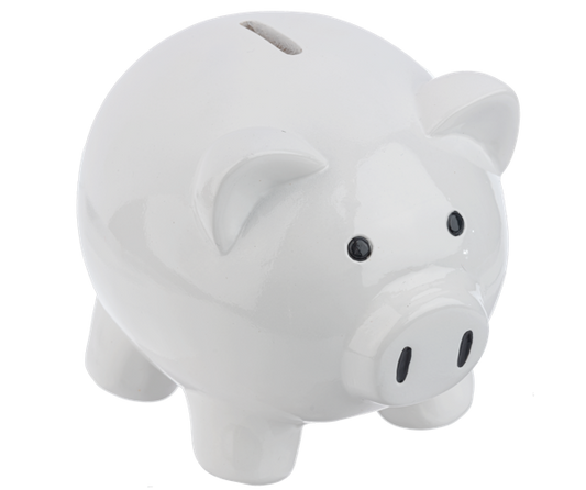 White Piggy Money Bank