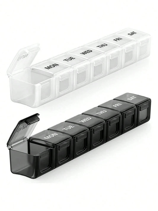 XL Weekly Pill Organizer, 7 Day Large Pill Box, Extra Large Daily Medication Organizer, Travel Pill Container, Pill Holder
